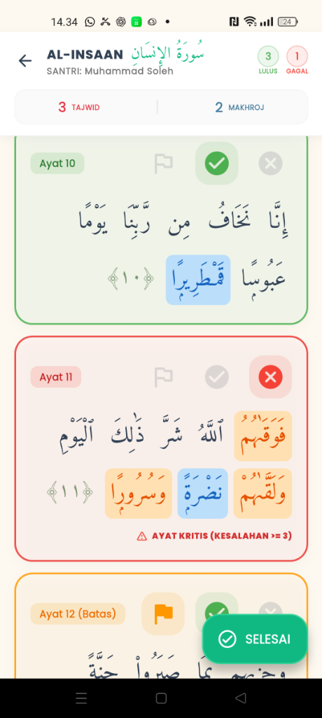 Screenshot Layar Musyrif