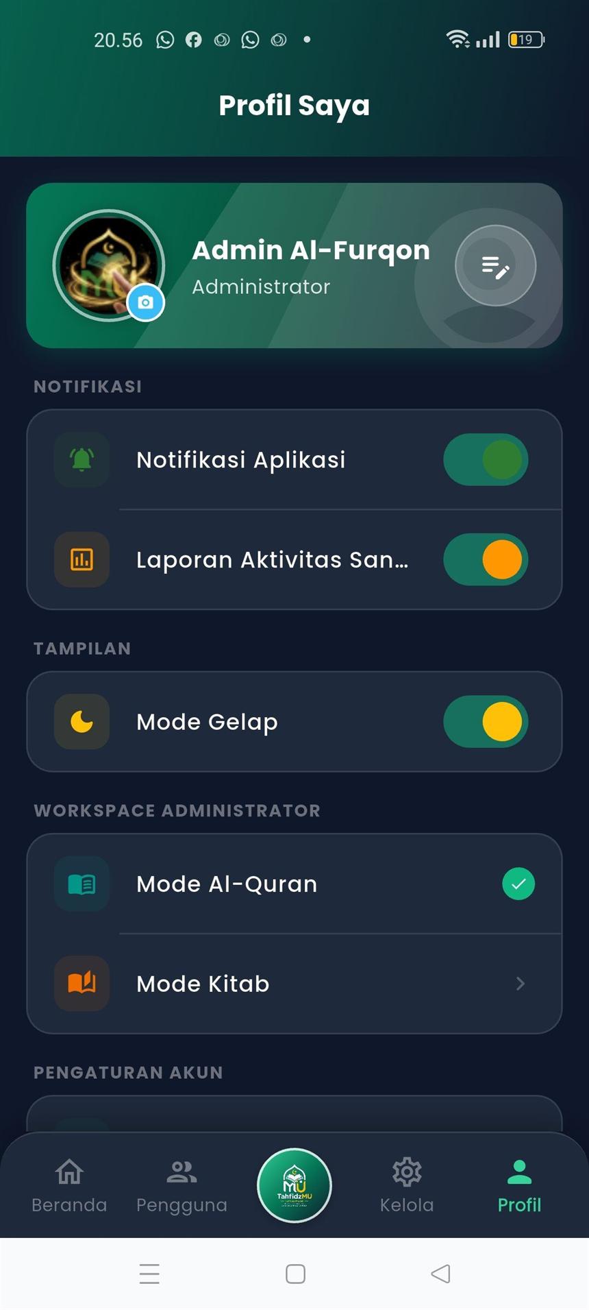 Profil Pengguna & Wali Santri